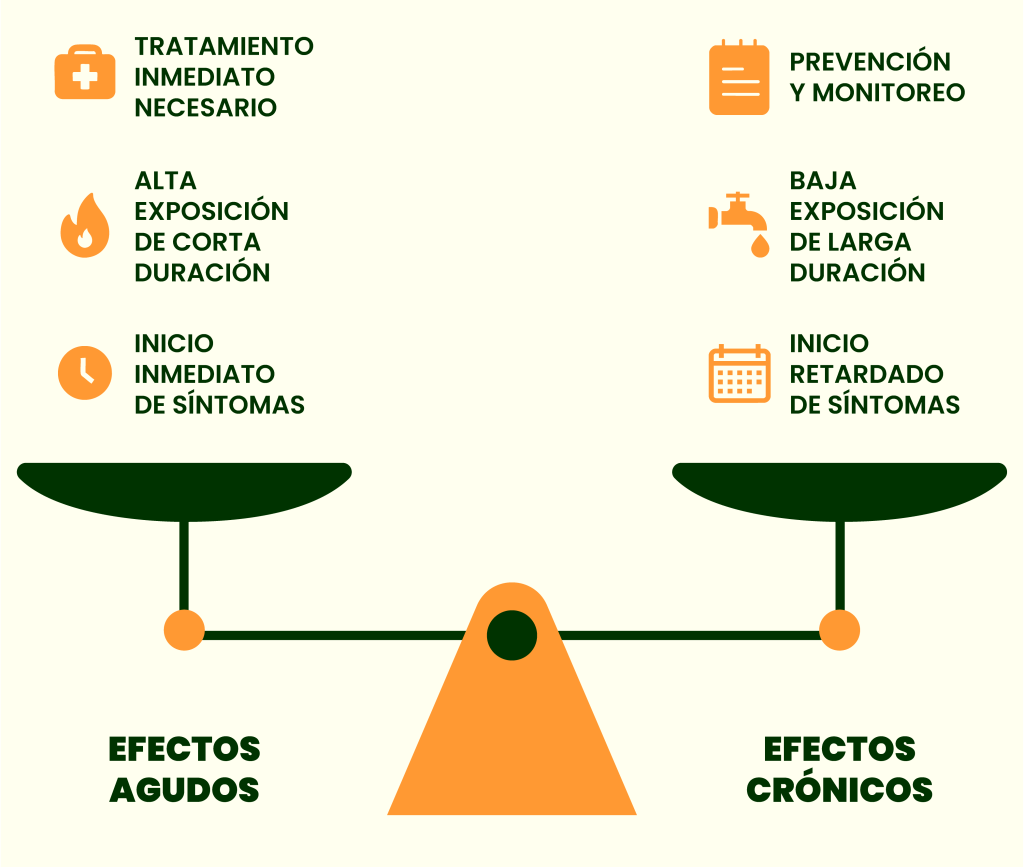 efectos agudos y efectos crónicos por exposición a sustancias tóxicas